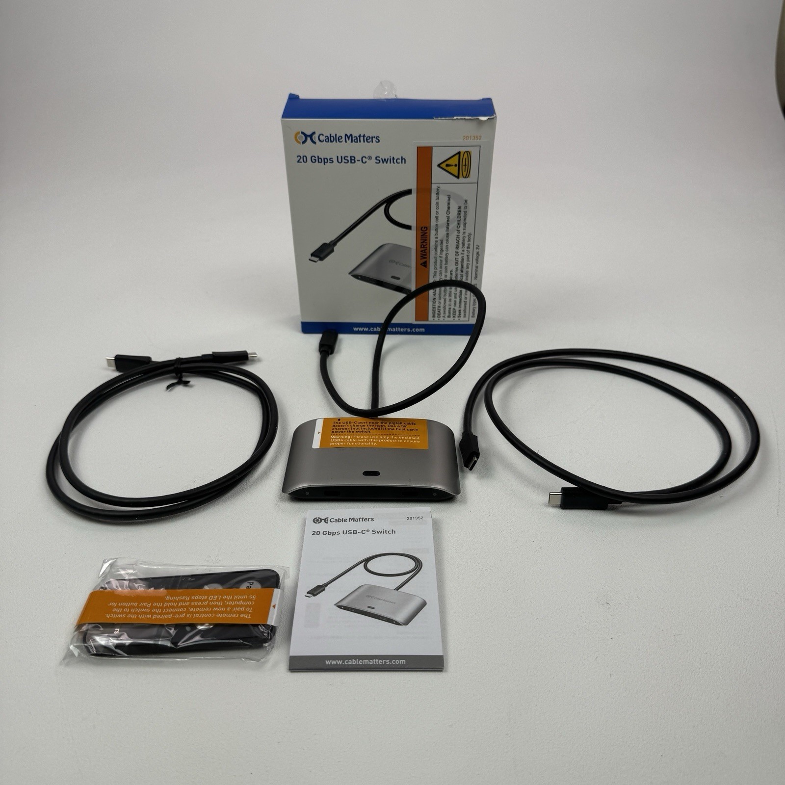 Cable Matters 20Gbps USB C Switch for 2 Computers, Up to 8K@30Hz on Windows,...