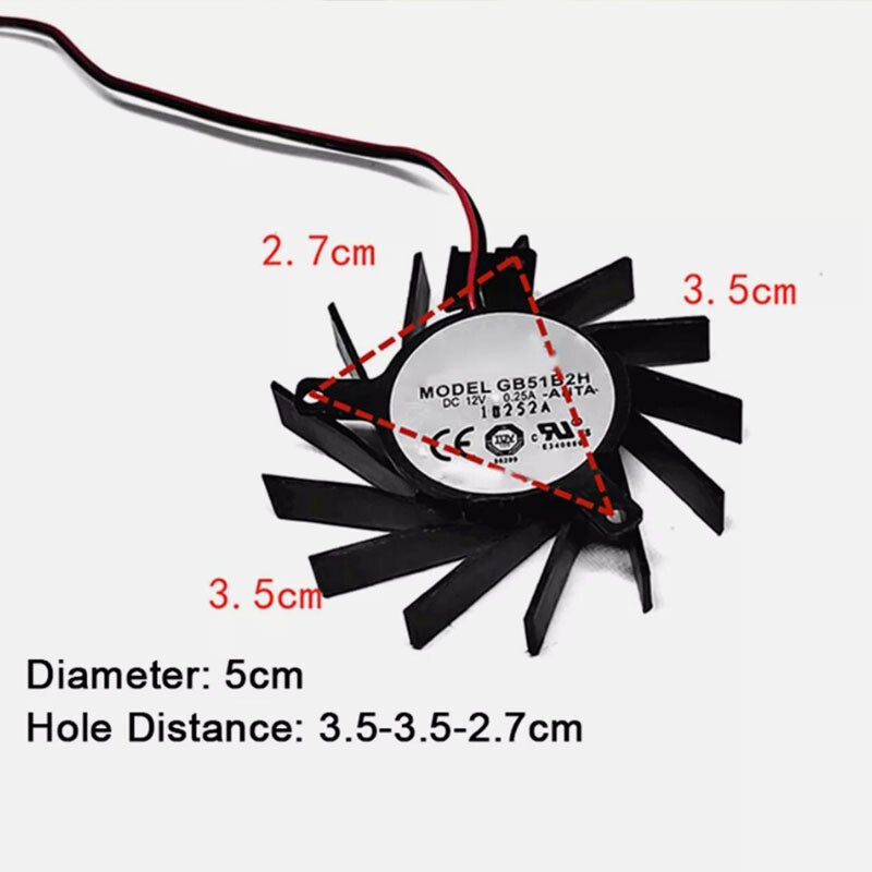 For GB51B2H Cooling fan Graphics Card Fan 5CM 3.5*3.5*2.7CM