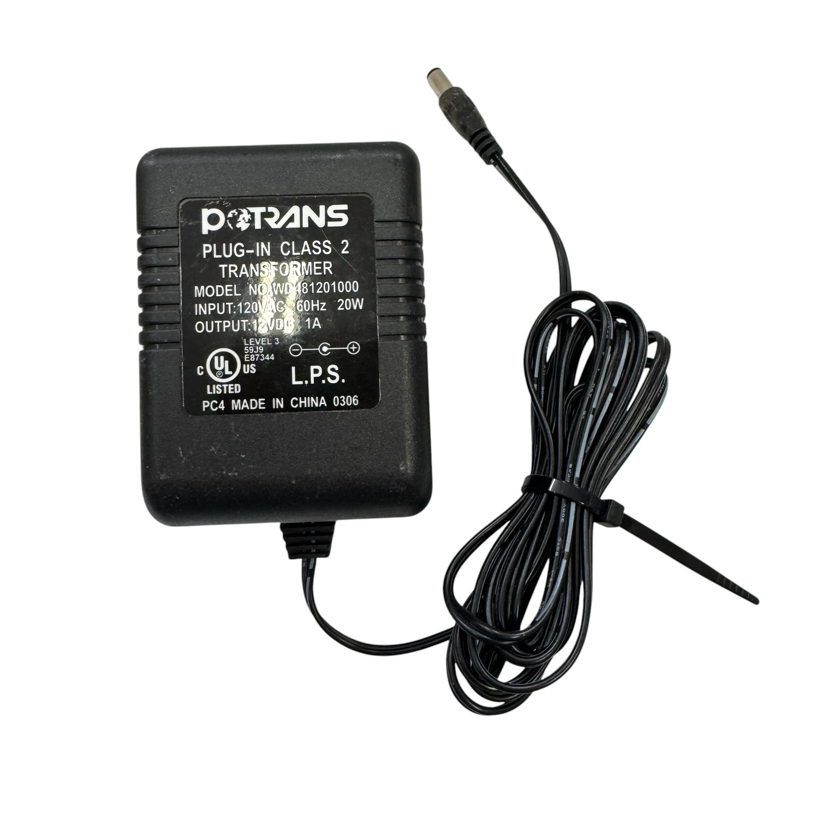 POTRANS WD481201000 12V 1A AC/DC Power Supply Adapter Charger 2.1mm DC Plug
