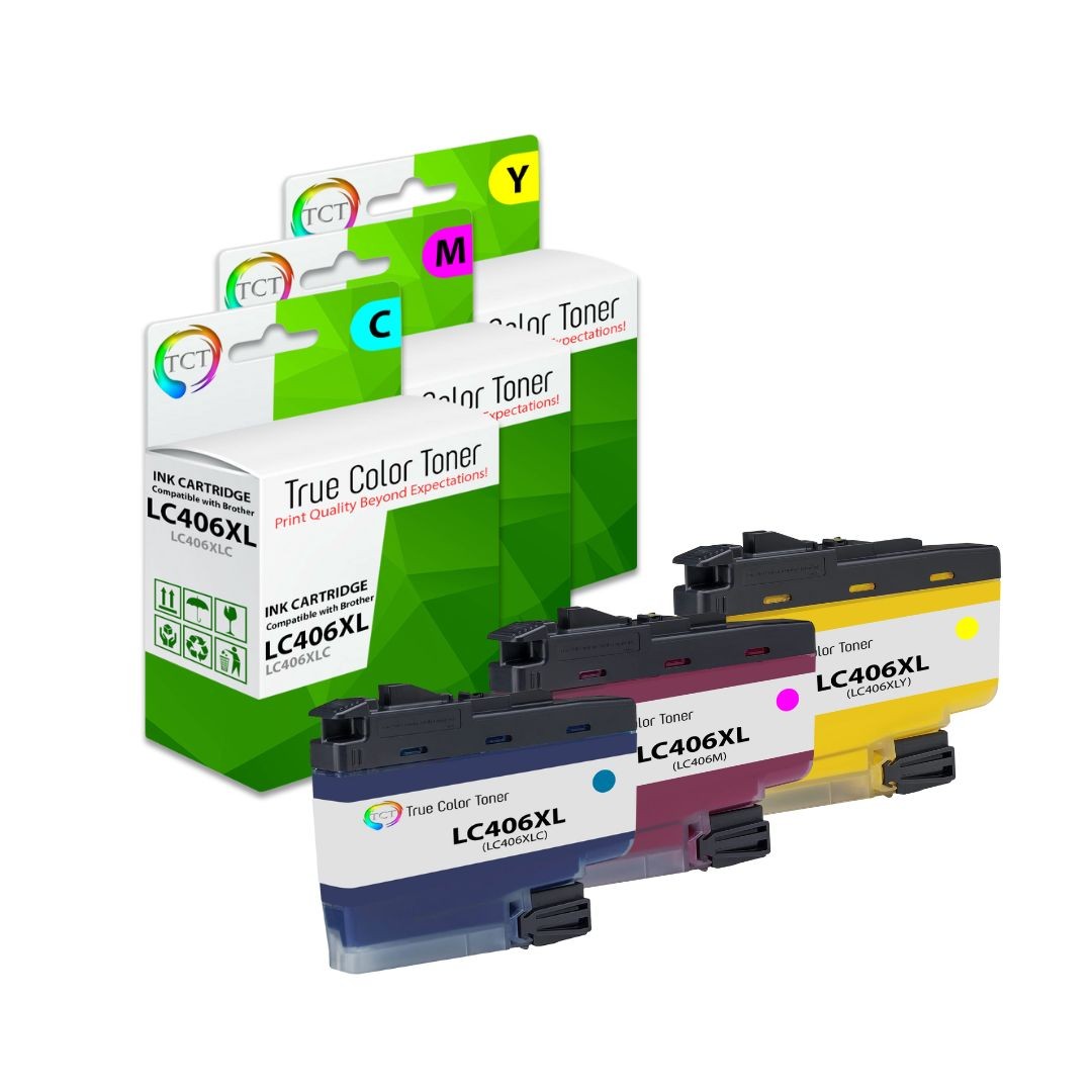 3PK TCT Premium LC406XL CYM HY for Compatible Brother MFC-J4335 Ink Cartridge