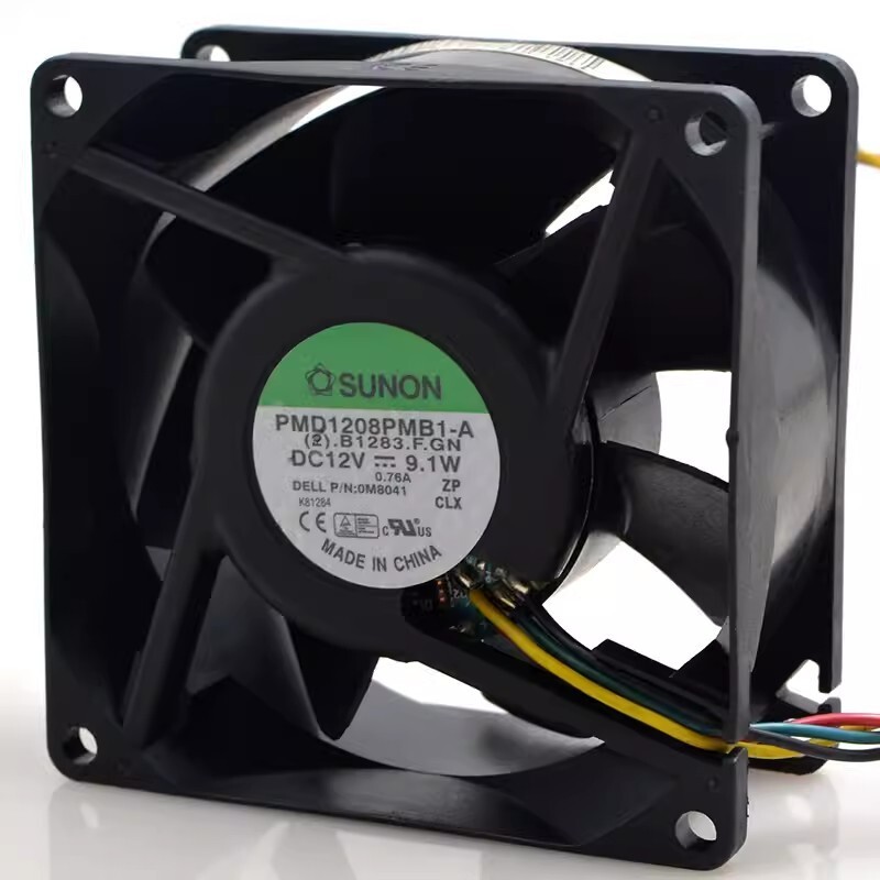 SUNON PMD1208PMB1-A 8038 DC12V 9.1W 8CM 4-Wire Inverter Cooling Fan