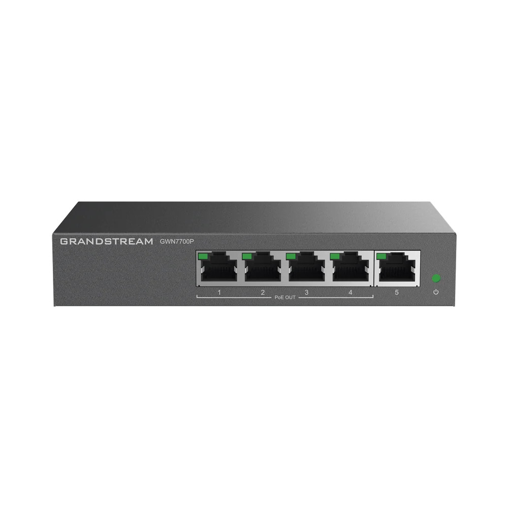Grandstream GWN7700P 5-Port Gigabit PoE+ Switch 802.3af/at 10Gbps