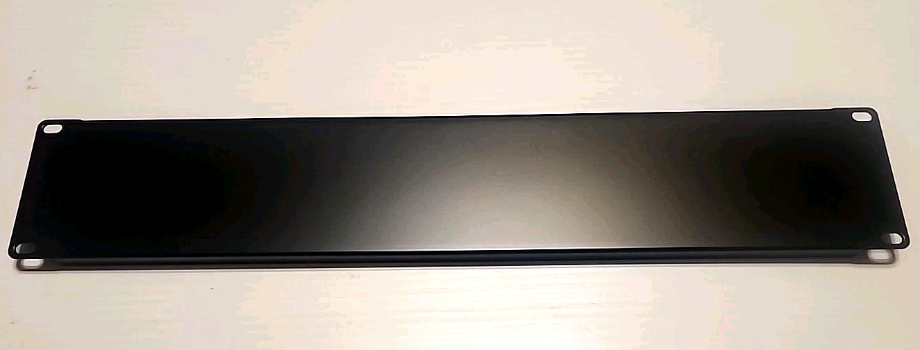 BLANK PANEL 2 RU STEEL FLANGED BLACK 19" x 3.5" powder coated black
