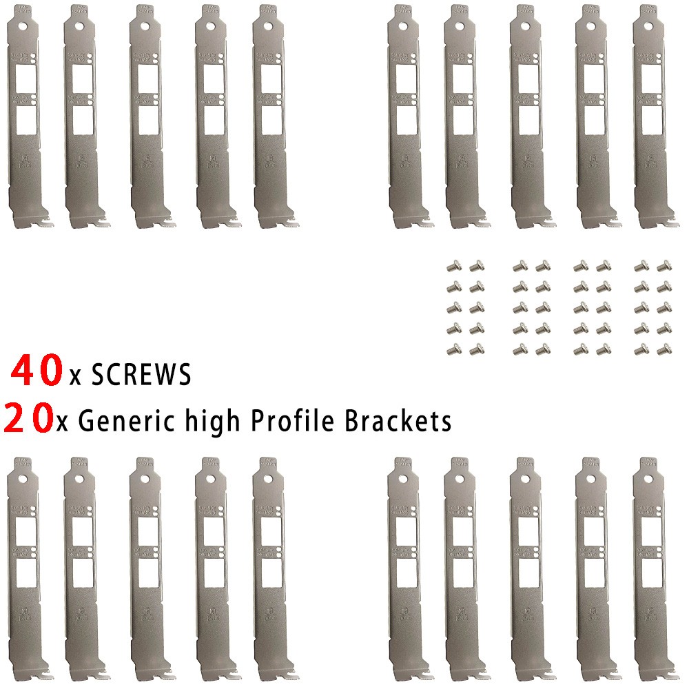 20pcs Long High Profile Brackets for Intel X710-DA2 X520-DA2 X520-SR2 X520-LR2
