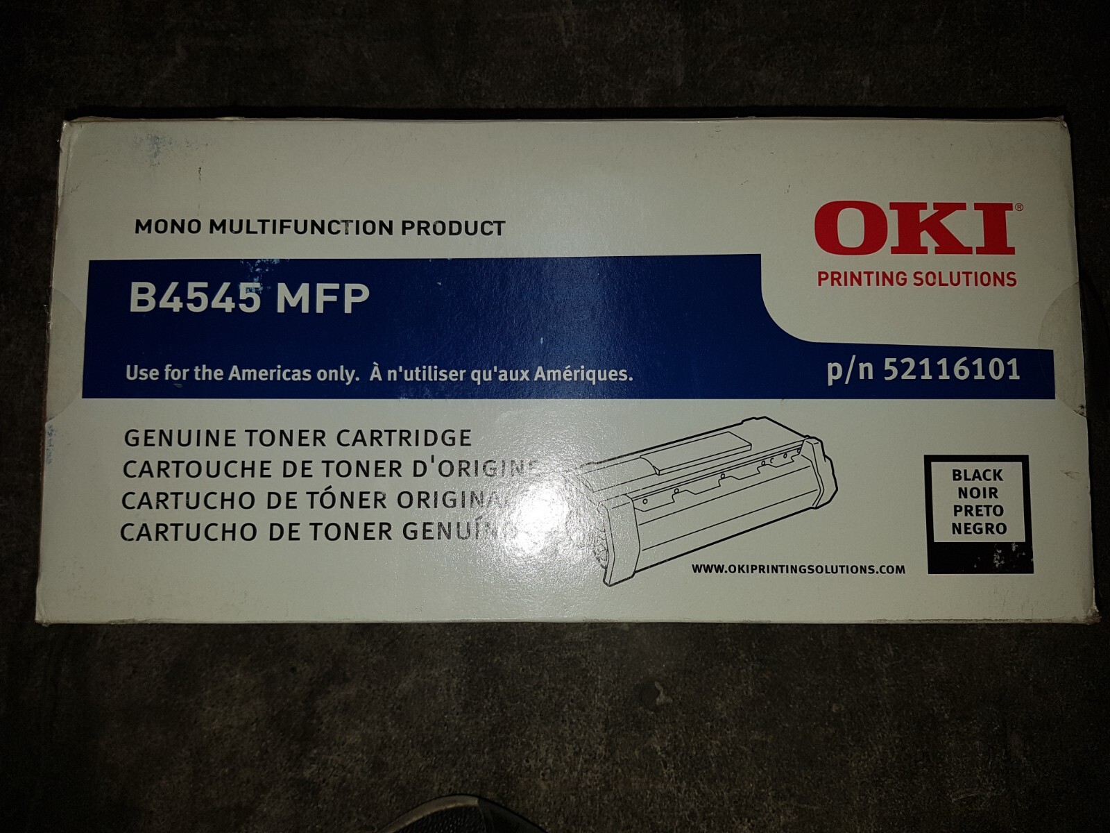 Genuine Oki 52116101 Black Toner Cartridge B4545 MFP BNIB