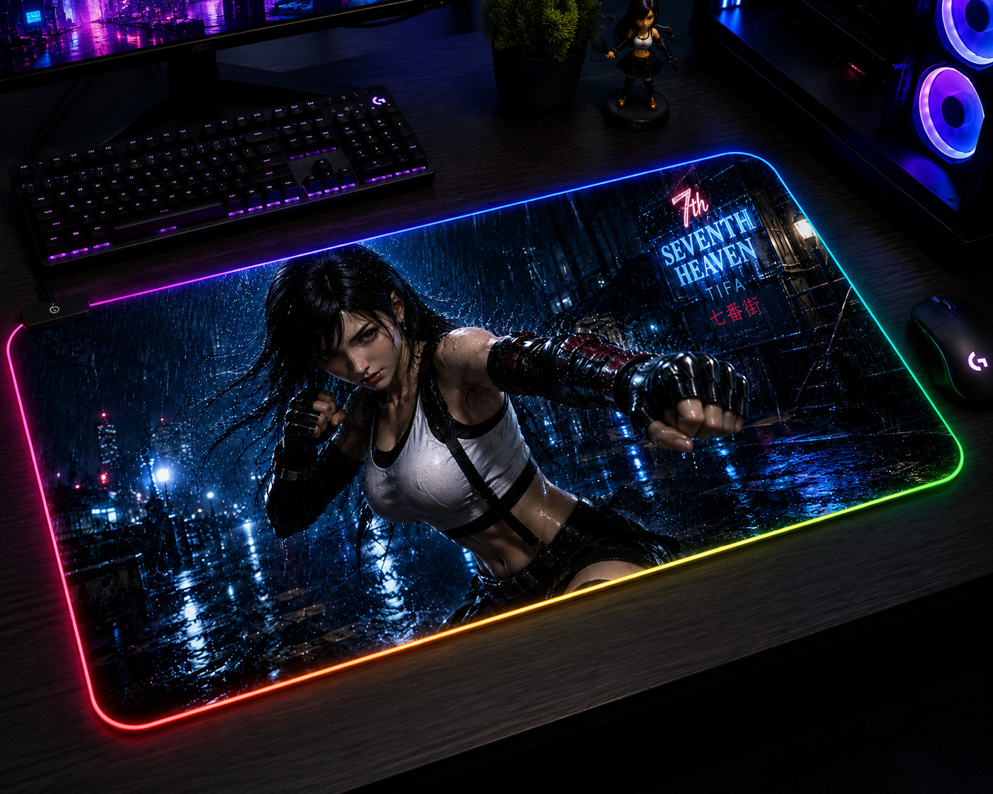 Tifa Final fantasy VII XXL RGB Gaming Mouse Pad desk mat cloud aeris Sephiroth