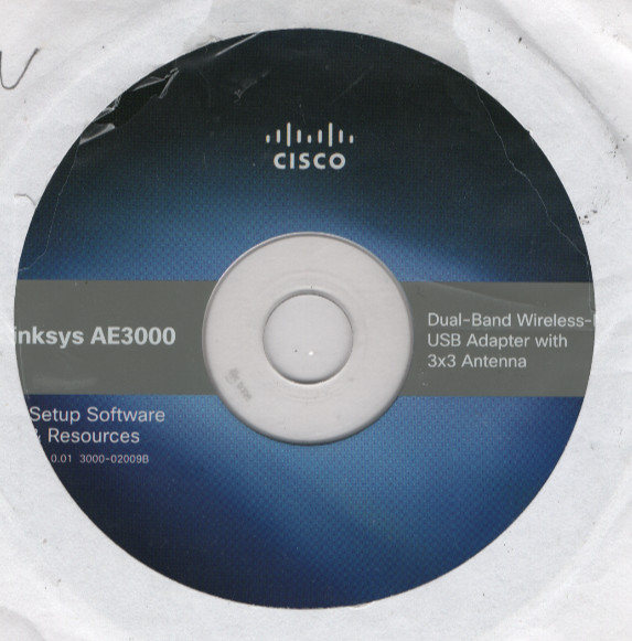 Cisco Linksys AE3000 Wireless USB Adapter Software Install CD-ROM (2012)