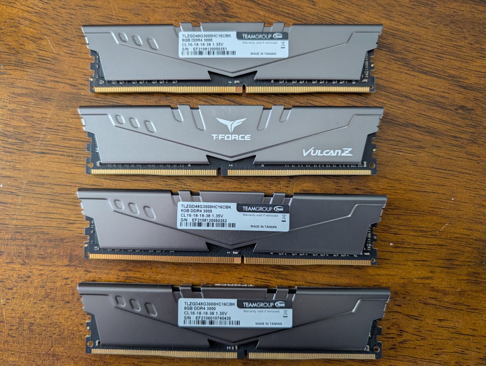 TeamGroup T-Force Vulcan Z 32GB (4x8GB) RAM DDR4 3000MHz sold as unit