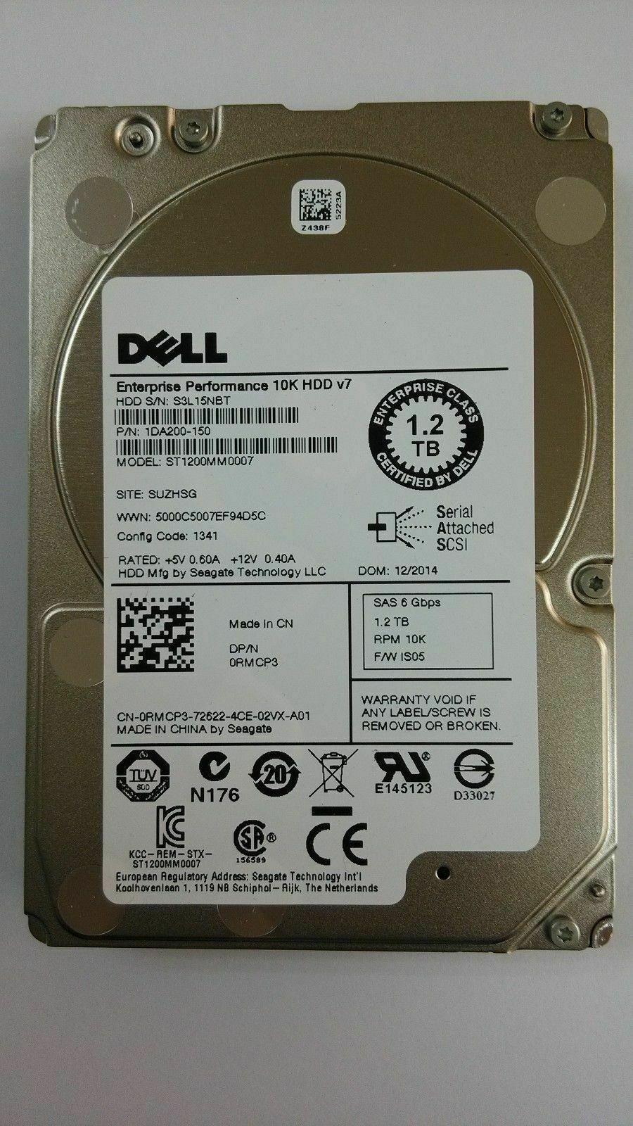 NEW Dell ST1200MM0007 0RMCP3 RMCP3 1.2TB 10K SAS 2.5" 6Gb Hard Drive HDD