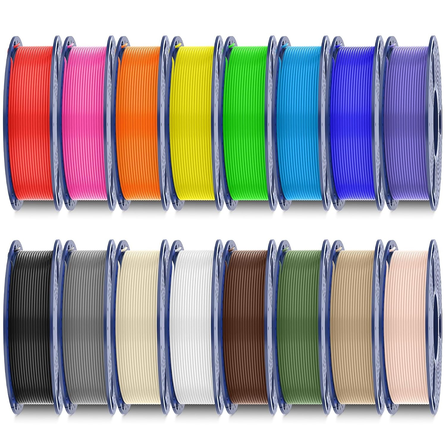 SUNLU PLA+2.0 3D Printer Filament, Multicolor Bundle, 16 Colors