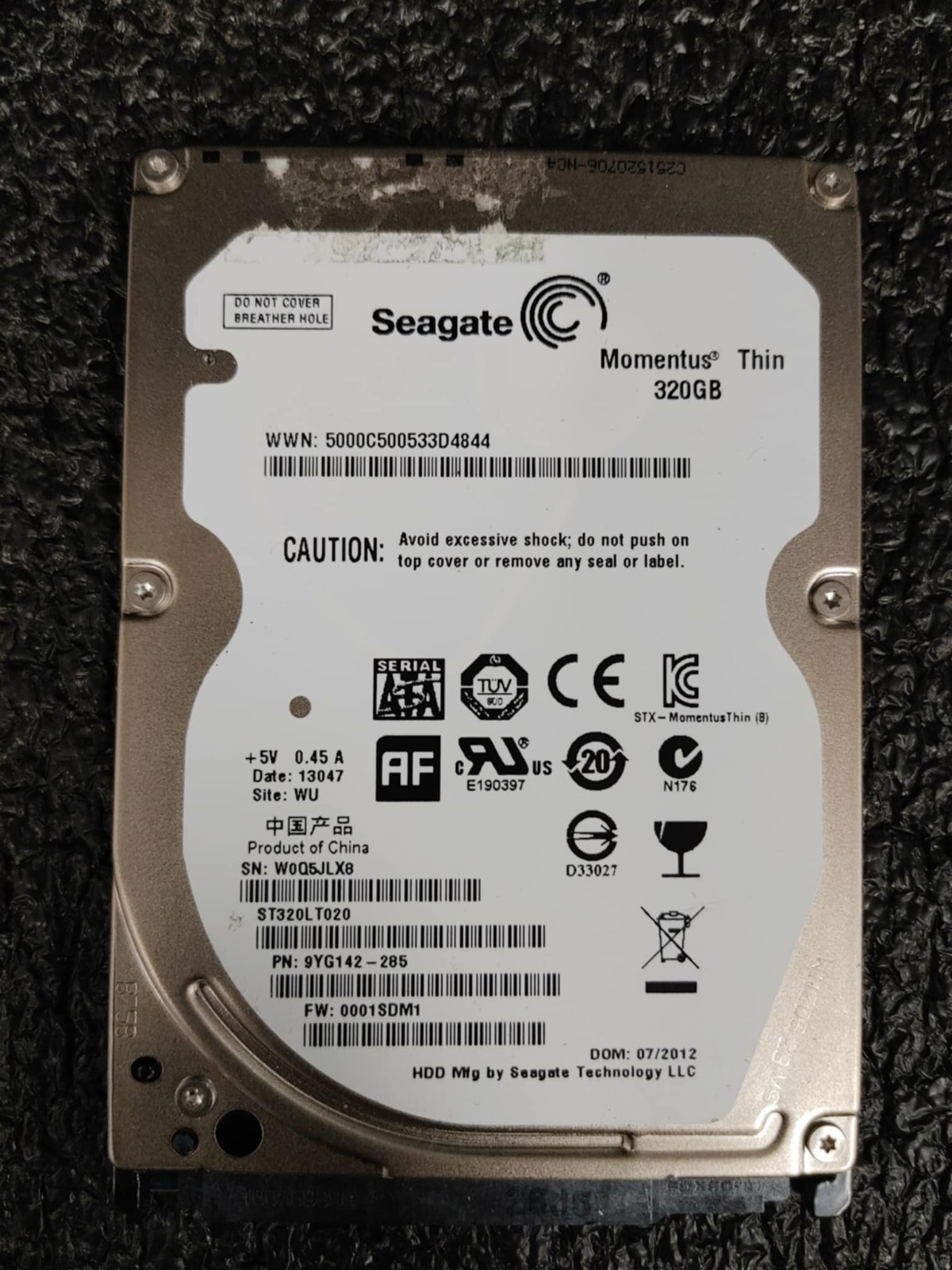 Seagate 9YG142-285 ST320LT020 320GB 5.4K RPM 16MB Cache 3 Gb/s SATA 2.5" HDD
