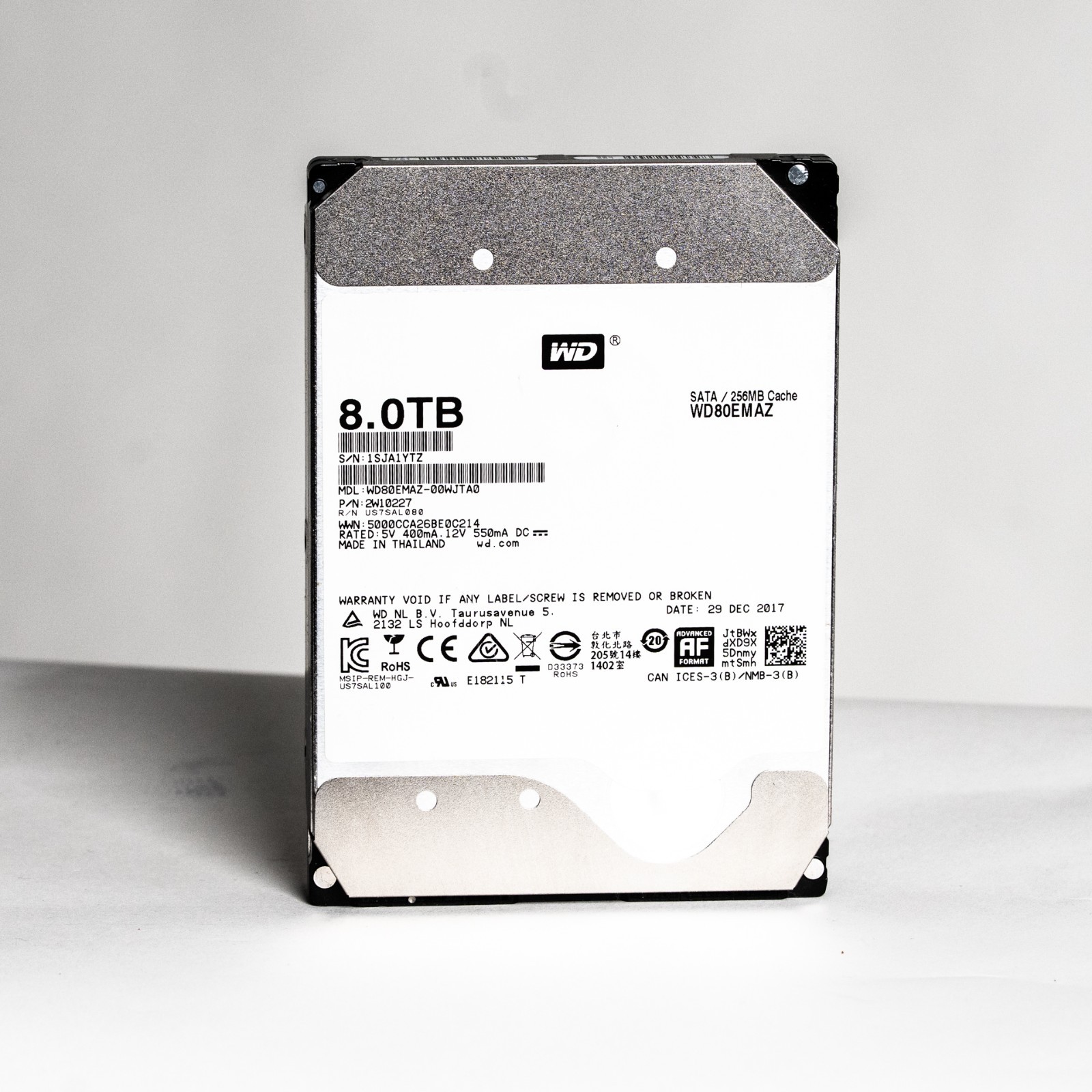 8TB WD Western Digital 5400RPM SATA 6Gb/s 256MB Cache 3.5" Hard Drive WD80EMAZ