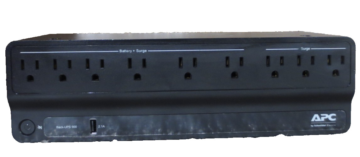 APC BVN900M1 Desktop UPS 900 VA 9 Outlets Surge Protection USB Charging