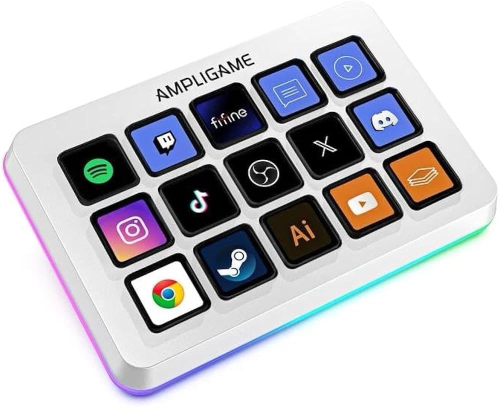 FIFINE AmpliGame Gaming Controller with 15 Shortcuts for OBS Streaming Studio