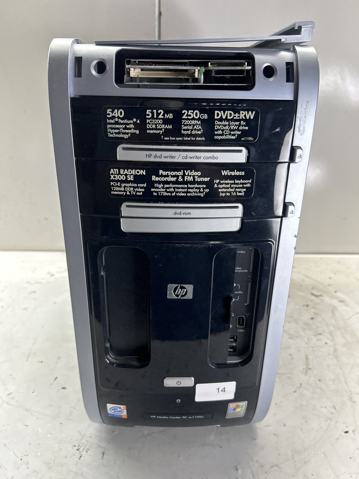 HP Media Center PC m1195c  Intel Pentium 4 3.20GHz 2.5GB NO HDD READ