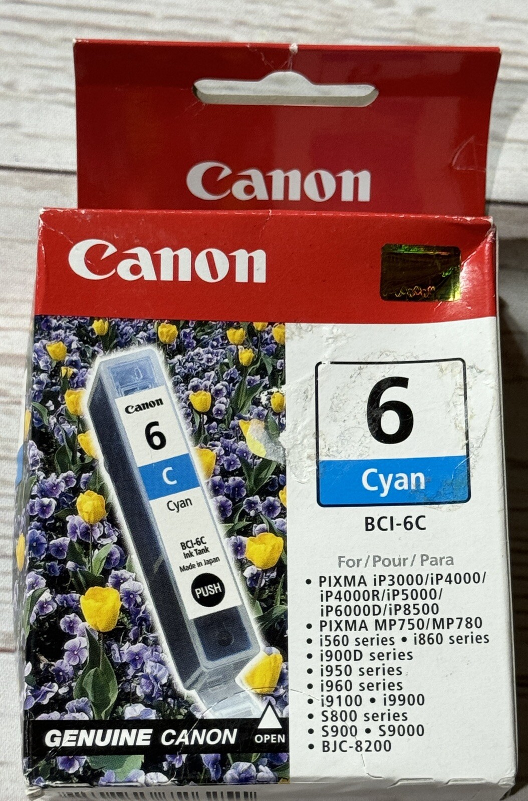 Genuine Canon BCI-6 Cyan Standard Yield Ink Cartridge, 4706A003 -Sealed Box
