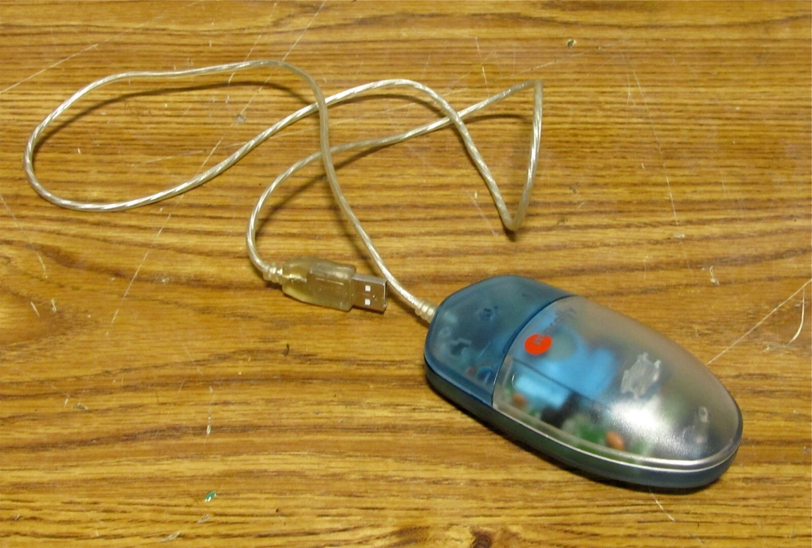Macally iMouse - 1 Button USB Mouse - Blue & White 