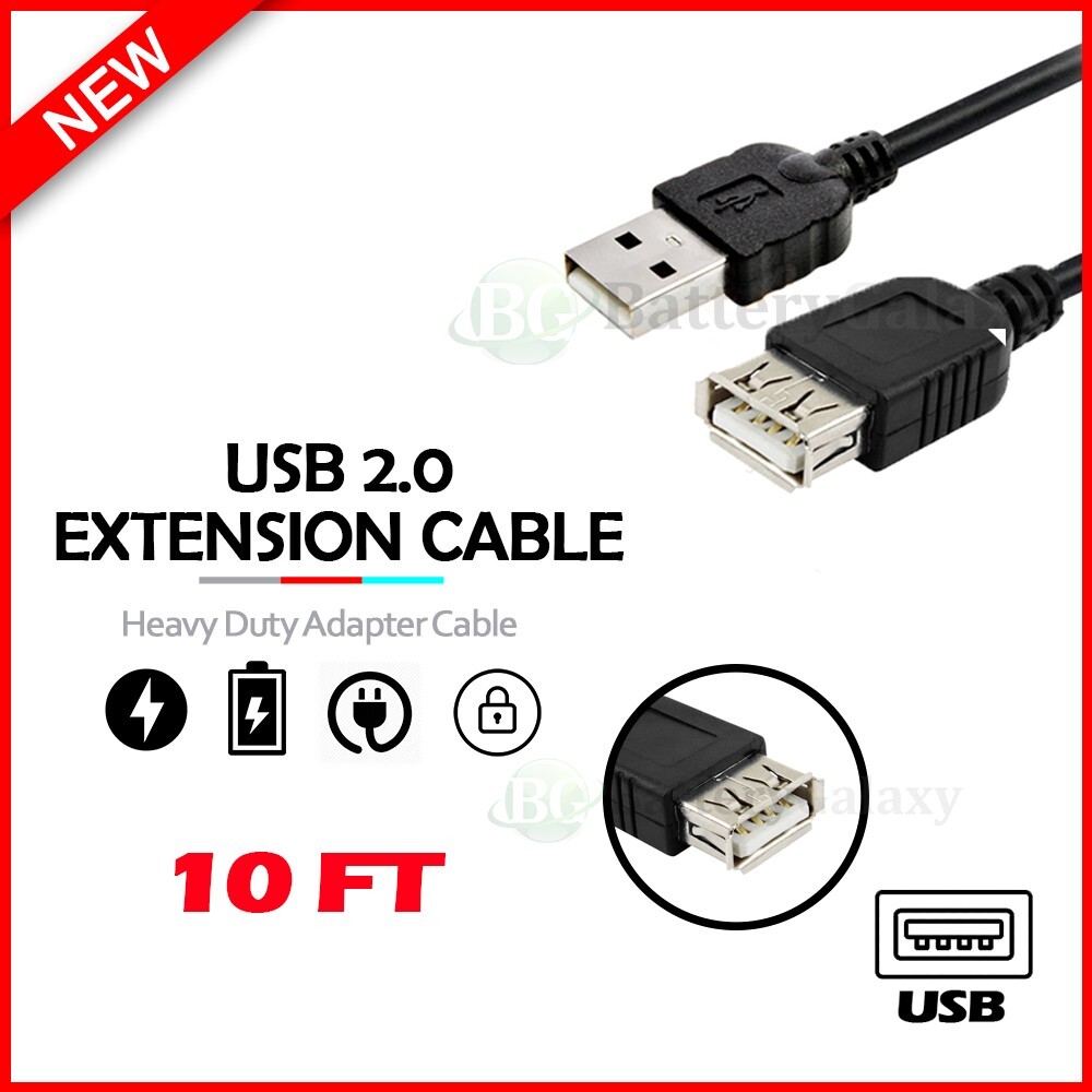 Quality 10ft 3M Foot USB 2.0 Extension Cable Male Type A to Female Cord Adapter