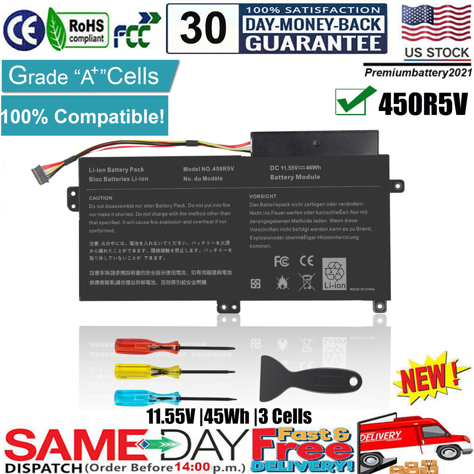 AA-PBVN3AB Battery for Samsung NP370R4E NP370R5E NP450R4V NP450R5V NP470R5E US