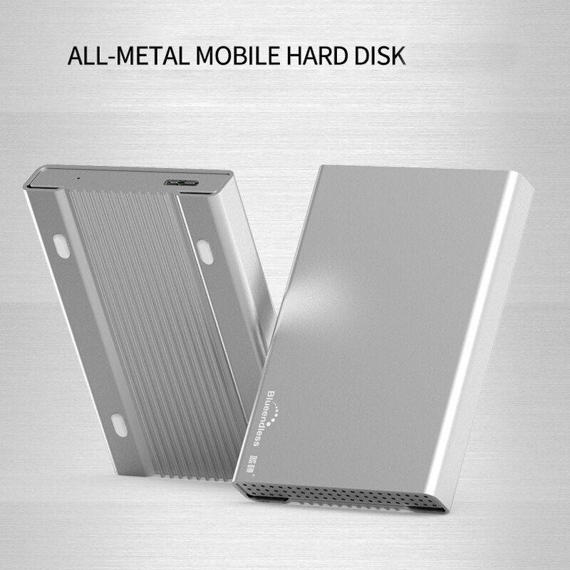 2.5" USB 3.0 All Metal Silver 750GB External Hard Drive For Laptop PS4 Desktop