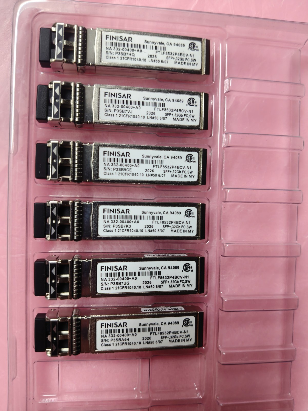 Finisar FTLF8532P4BCV-N1 32GB 850nm Non-China counterfeits.