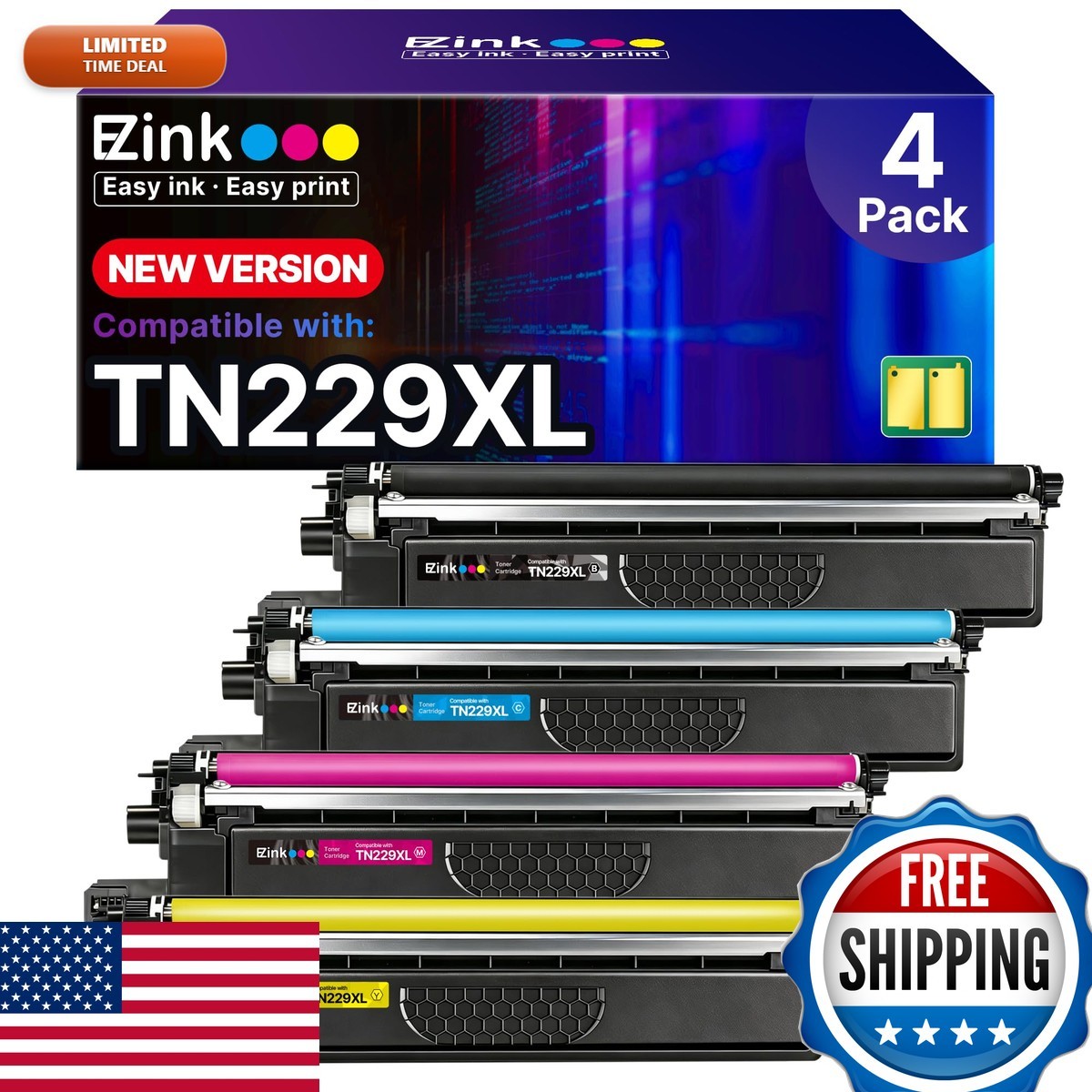 E-Z Ink TN229XL Toner Cartridges for Brother