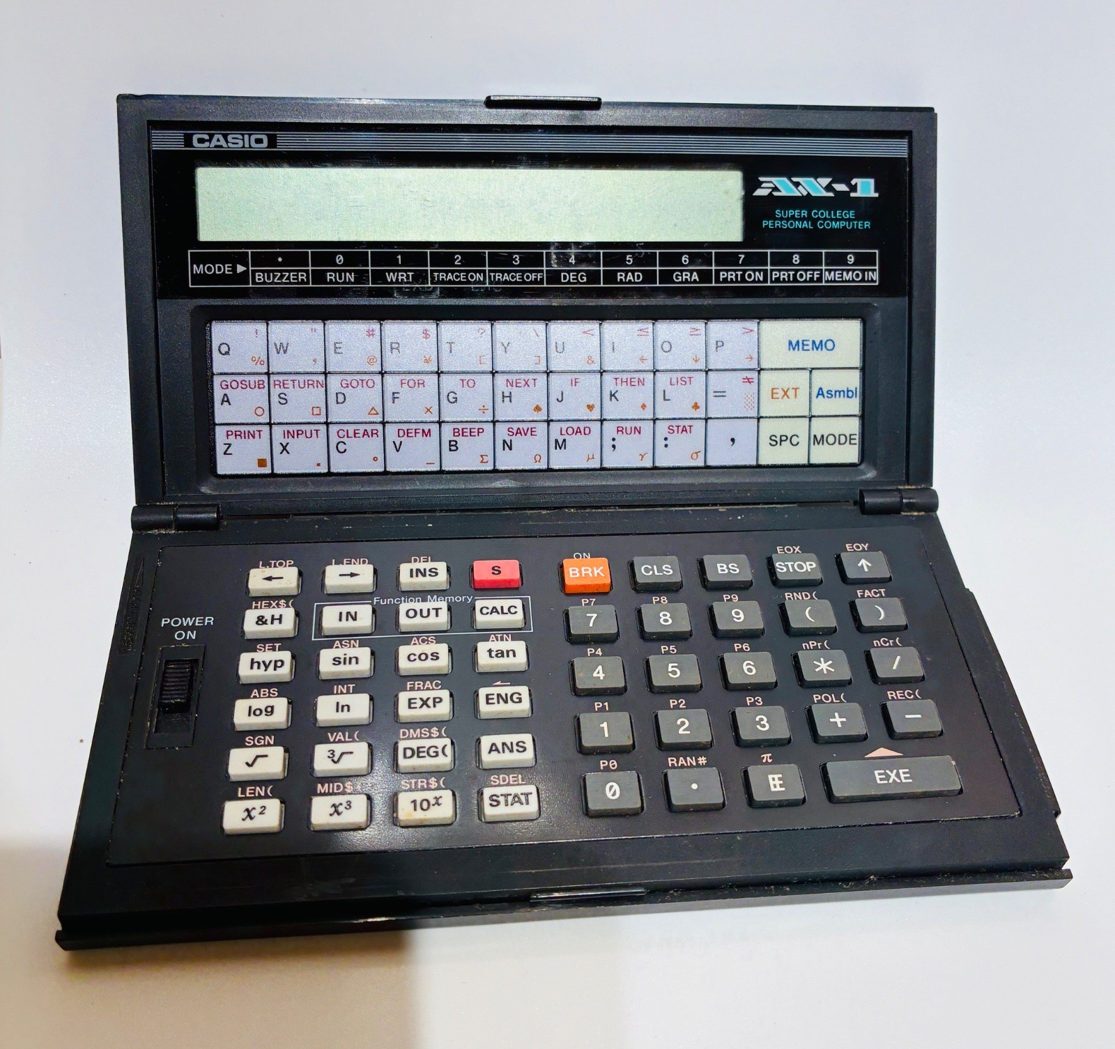 Vintage Casio Super College AX-1 Pocket Computer Tested Working w/ Box & Manuals