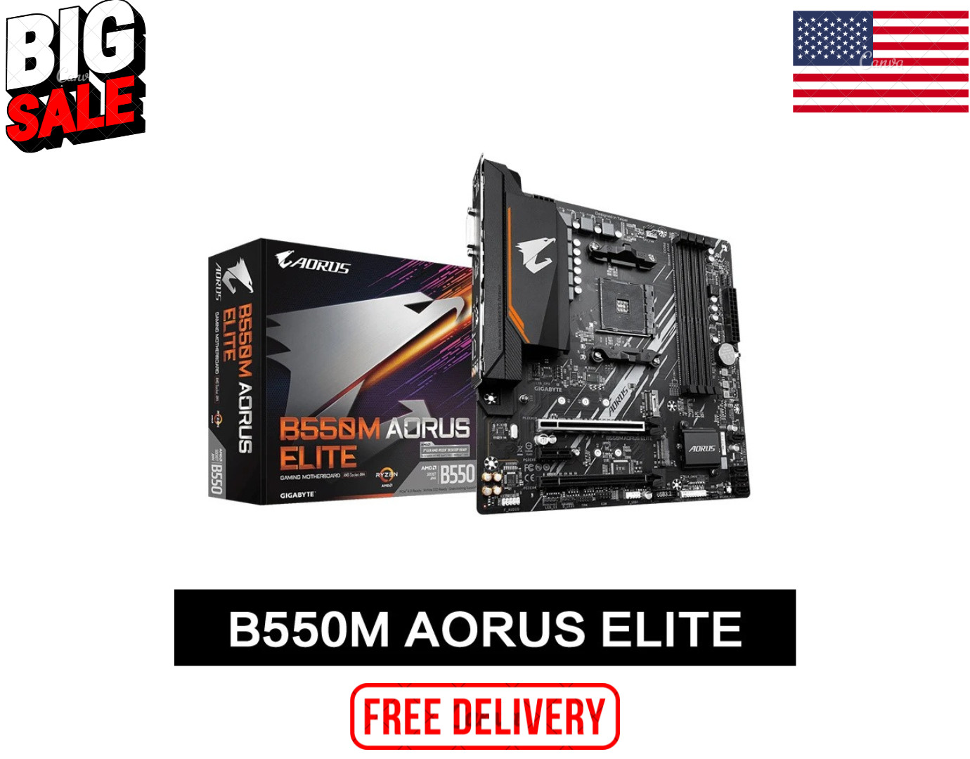 Gigabyte B460M AORUS ELITE LGA1200 DDR4 Motherboard 10th Gen Intel Core