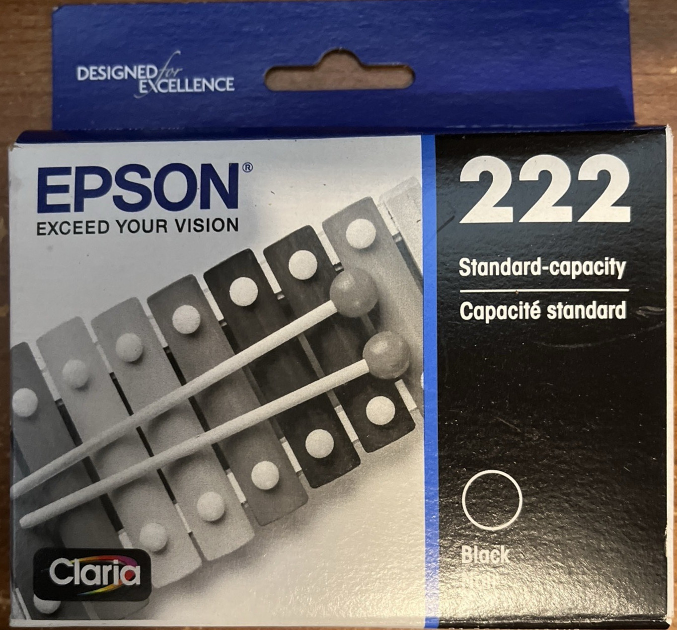 Epson 222 Black Ink Cartridge Standard Capacity B.B.1/29  sealed in damaged box
