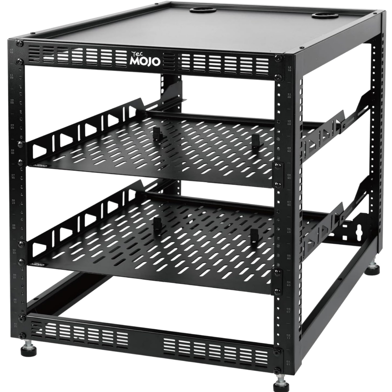Versatile 12U AV Rack with 2 Shelves - Sturdy Floor Standing or Wall Mounted