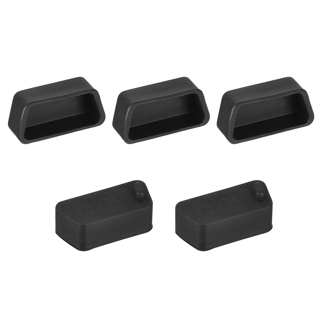 Silicone VGA Port Anti-Dust Stopper Cap Cover for DB9, RS232, Black 5pcs