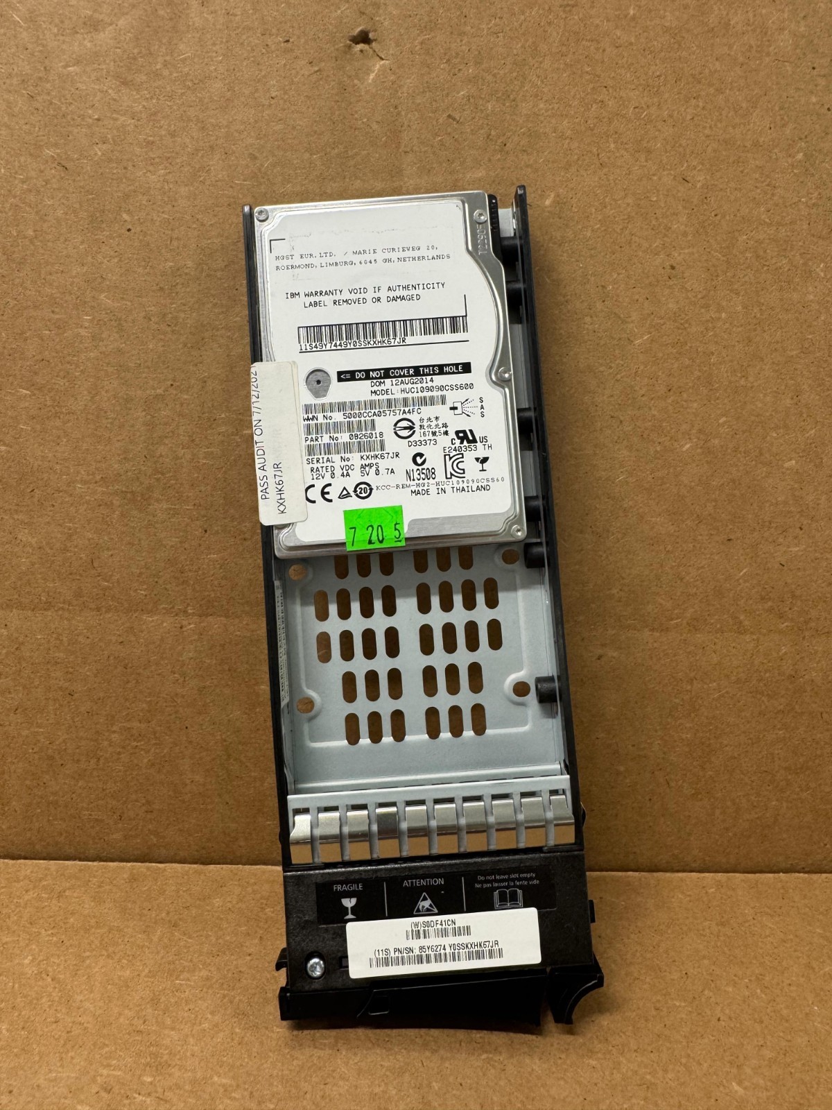 IBM 900 GB 10K RPM 6Gb SAS FRU 00Y26841 HUC109090CSS600 Internal Hard Drive Disk