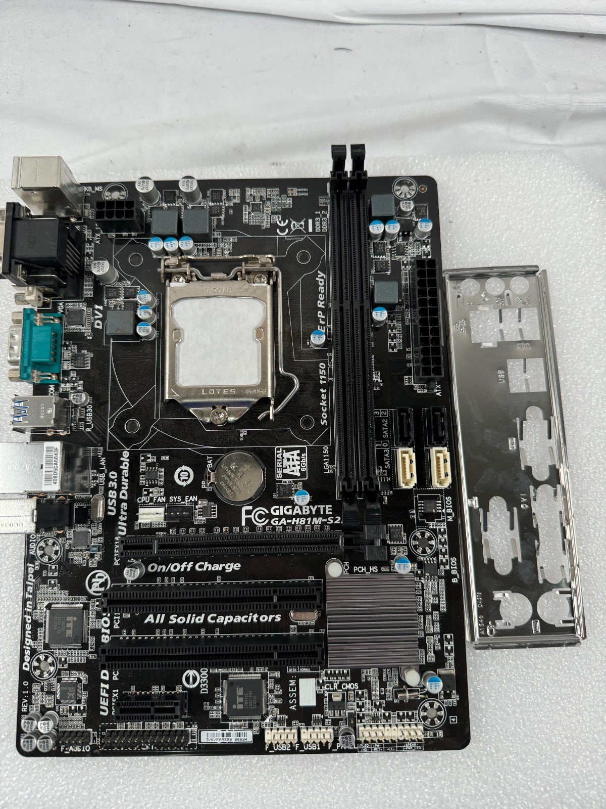 Gigabyte GA-H81M-S2PV Motherboard w/ I/O Shield; Tested