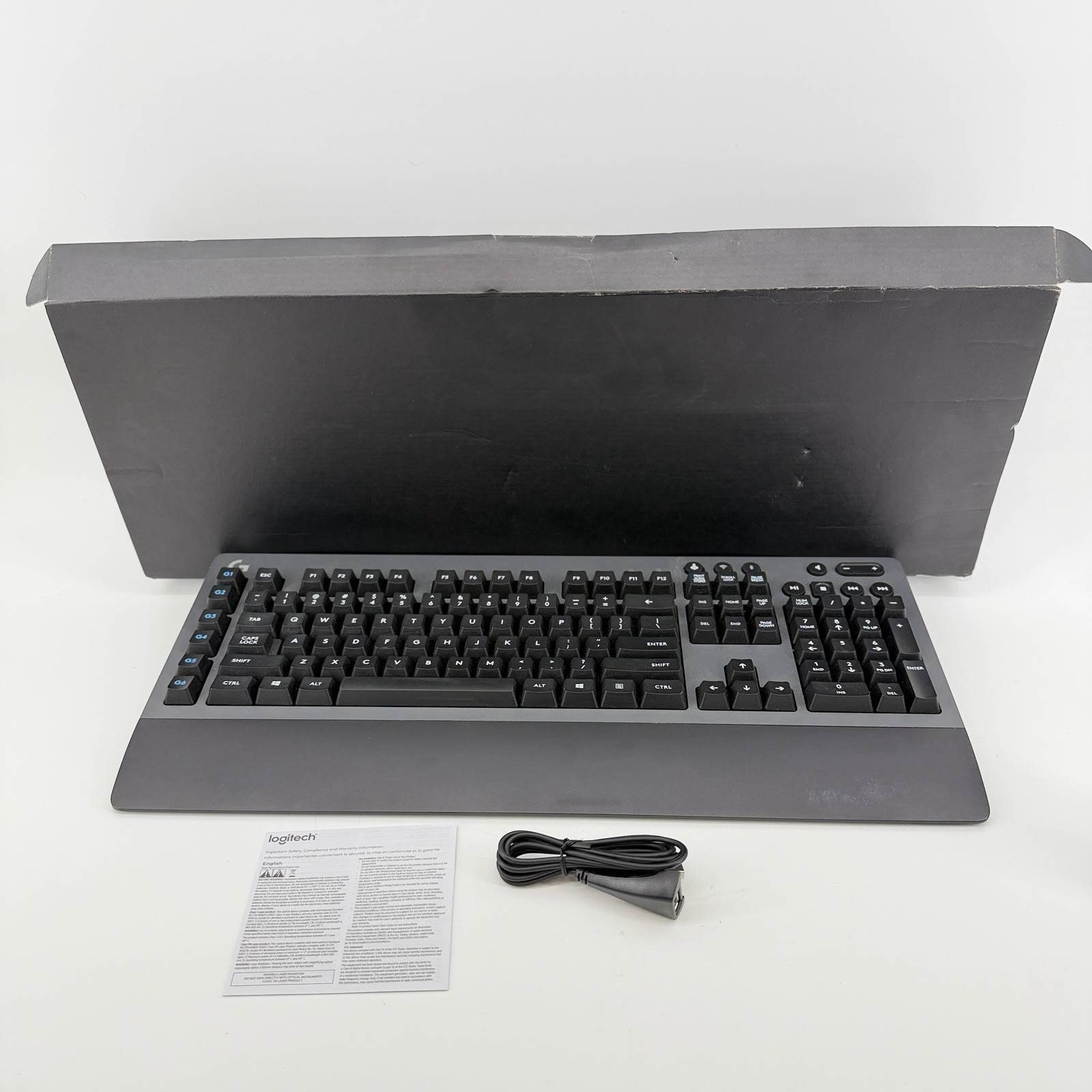 Logitech G613 Wireless Keyboard Gaming with dongle Tested and Working