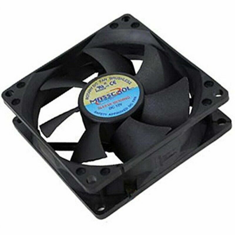 Masscool 80mm Cooling Fan 3-Pin Motherboard and 4-Pin PSU Connector