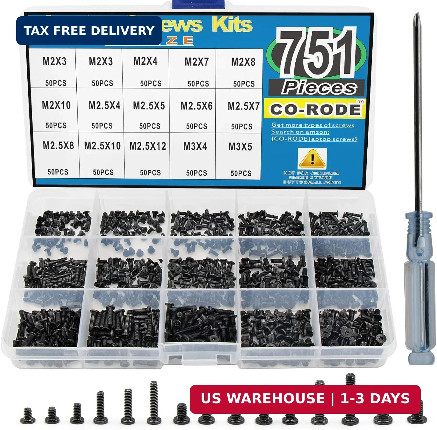 751PCS Laptop Notebook Computer Screws Kit Set with Screwdriver for IBM HP Dell