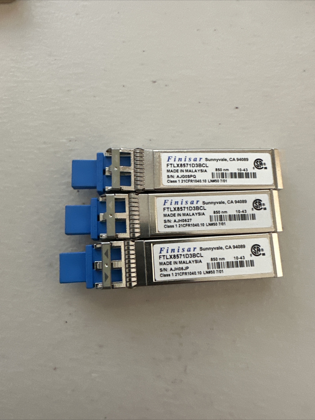 Finisar FTLX8571D3BCL SFP+SR/SW 10Gb/s 850nm Multimode SFP+ Transceiver Grade A
