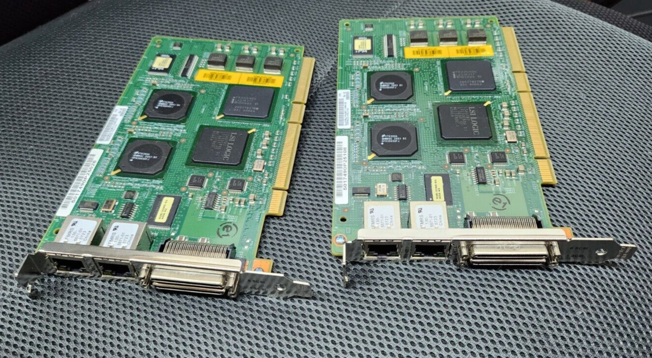 2x Sun X4422A 501-7490-03 Dual Port Ethernet SCSI PCI-X Adapter Cards