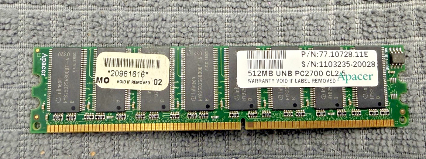Apacer #1 77.10728.11e 256 MB Memory