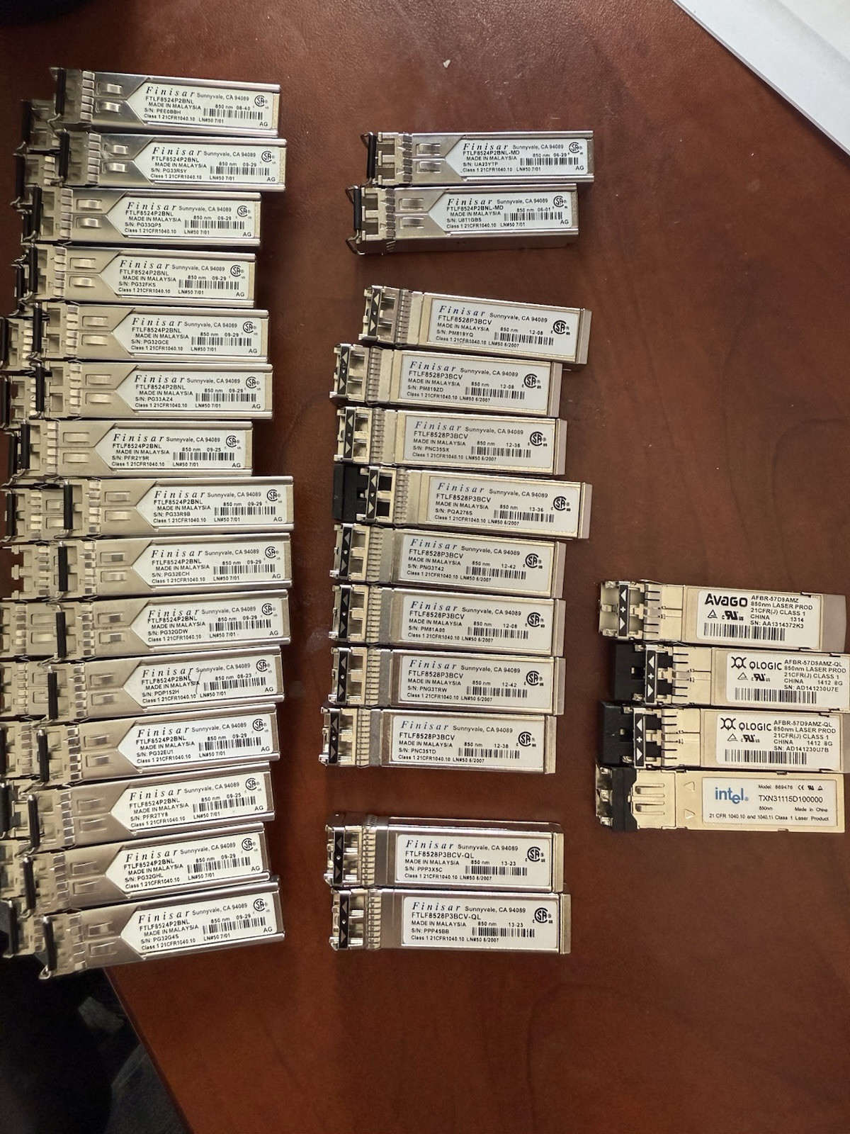 🔥 Mix Of Finisar / Intel / Qlogic 8Gb Fibre Channel SFP+ Optical Transceivers