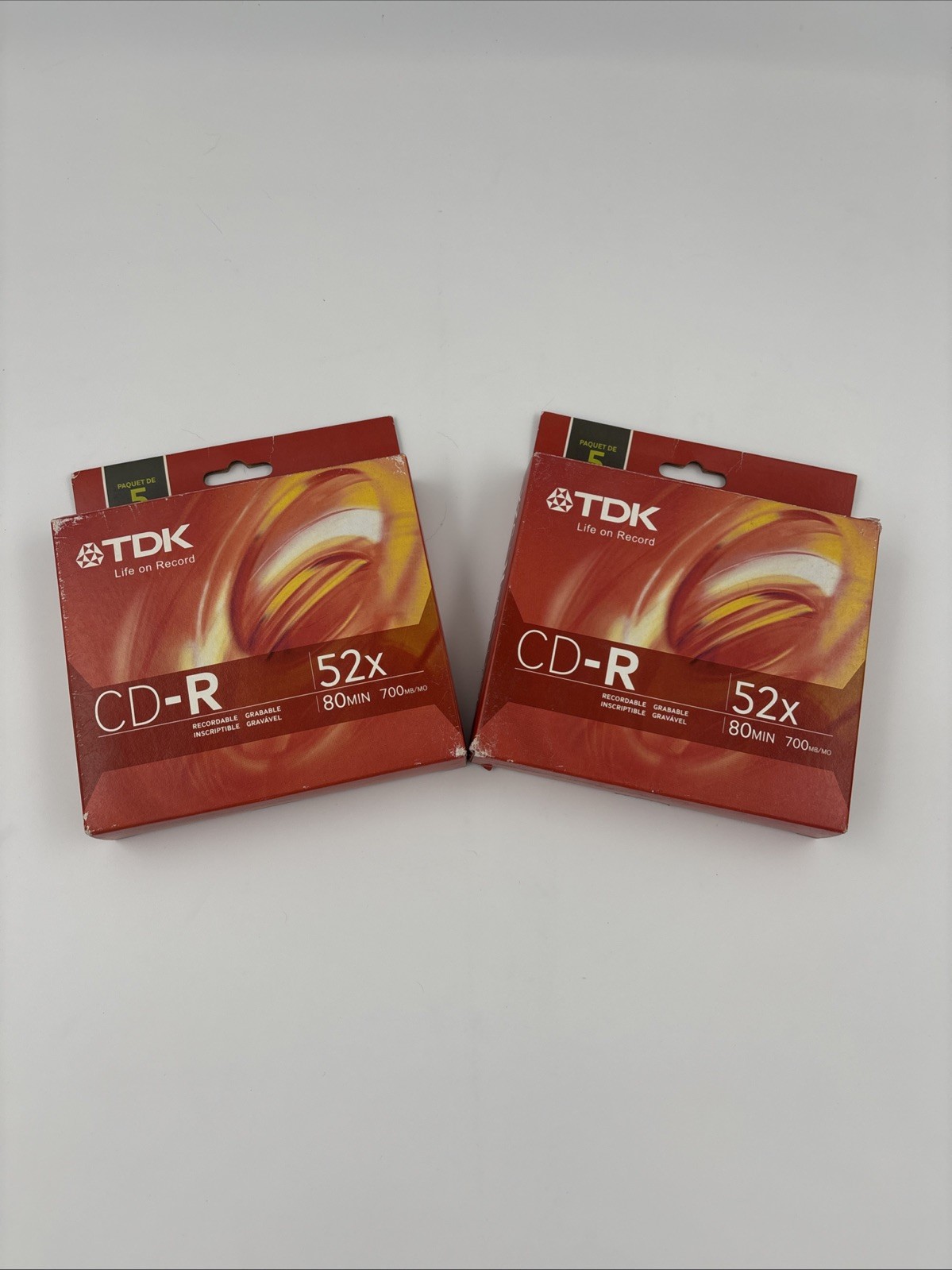 2-Pack TDK CD-R 52x 80min 700MB Blank Recordable Discs 10 Total Discs New Sealed