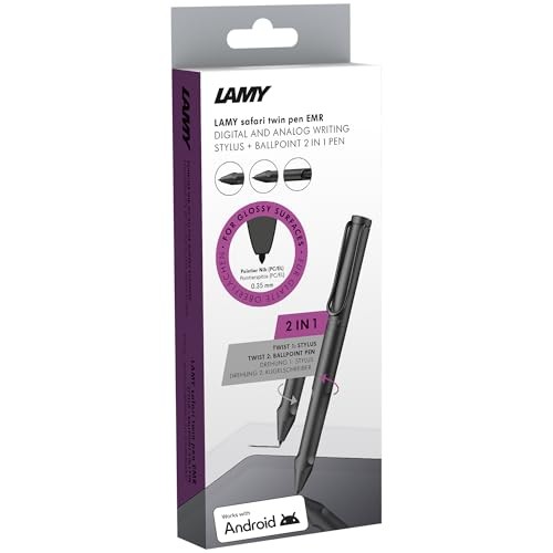 LAMY Safari Twin Pen All Black EMR Black - 2-in-1 Touchscreen Pen and Ballpoint