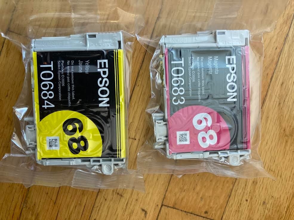 New  2 x Genuine Epson 68  High-Yd Ink Cartridge TO683 Epson 69 T0684 T0683