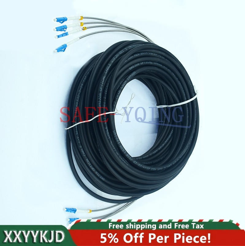 ONE Field Outdoor LC-LC UPC 4 Strand 9/125Single Mode Fiber Patch Cord 100M