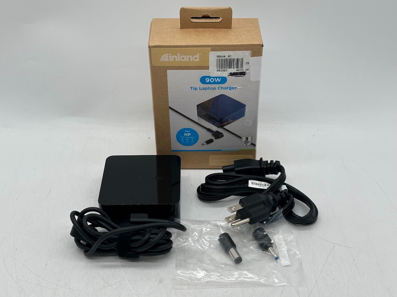 Inland 90W Laptop Power Adapter for HP Laptop (Includes 2 Tip)