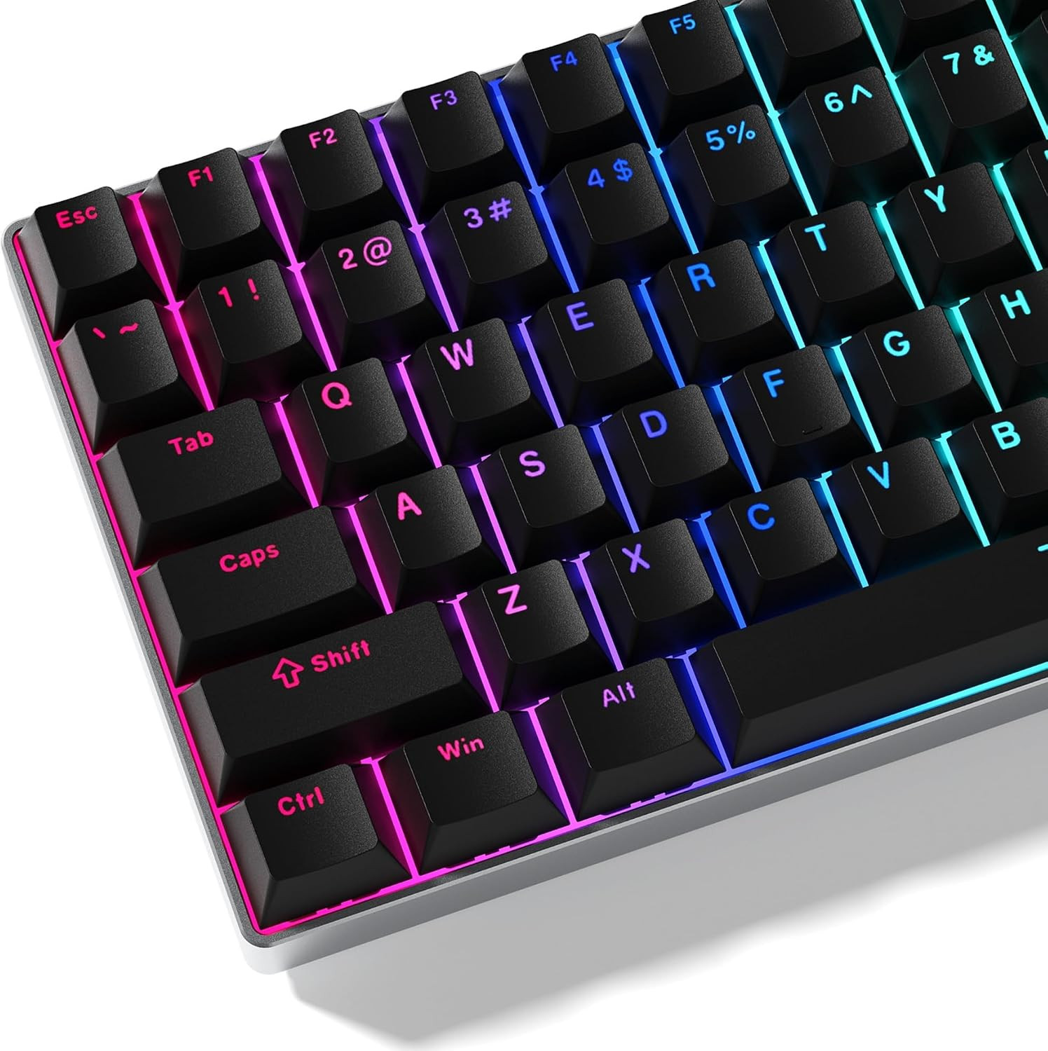 Black Keycaps for Mechanical Keyboard, Shine through Key Caps