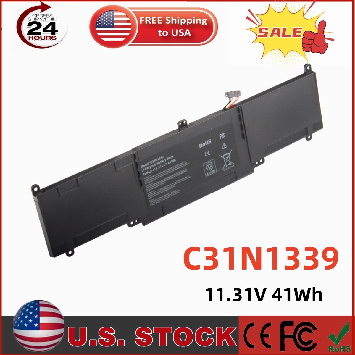 ✅C31N1339 BATTERY FOR ASUS Q302L Q302LG Q302LA Q302U Q302UA UX303L UX303L 41wh