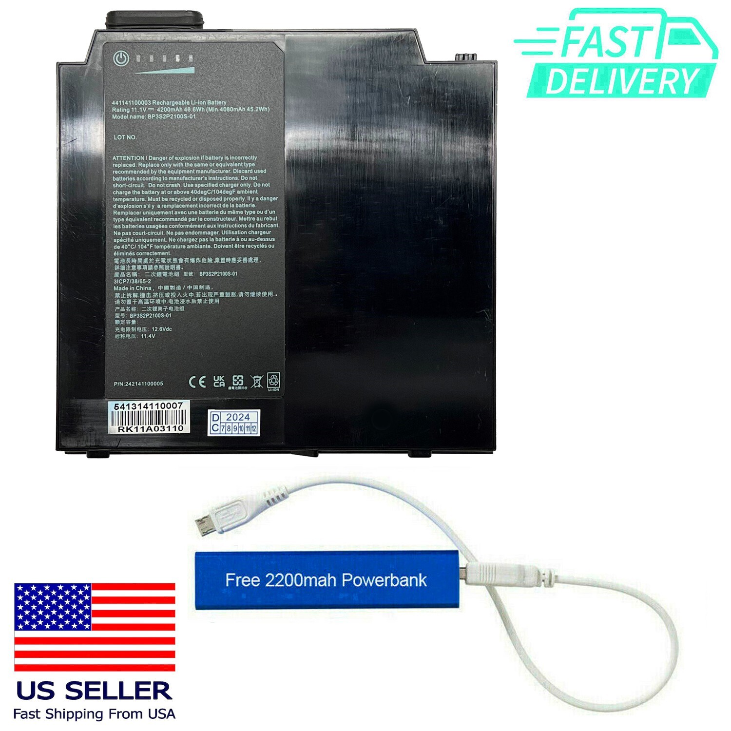 BP3S2P2100S-001 GBM6X4 BATTERY FOR GETAC UX10 46WH 441141100003 3ICP7/38/65-2