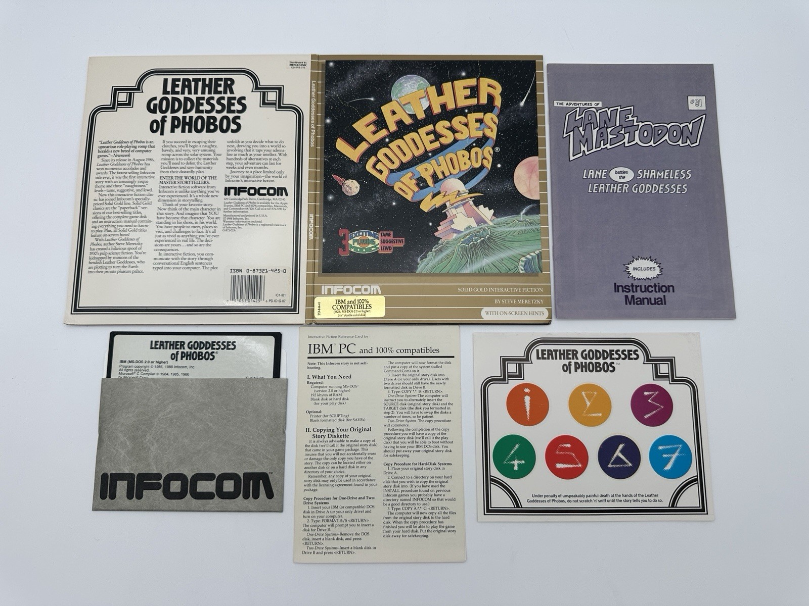 1988 Infocom Leather Goddesses Of Phobos IBM PC Game In Box w/ Manual & Inserts