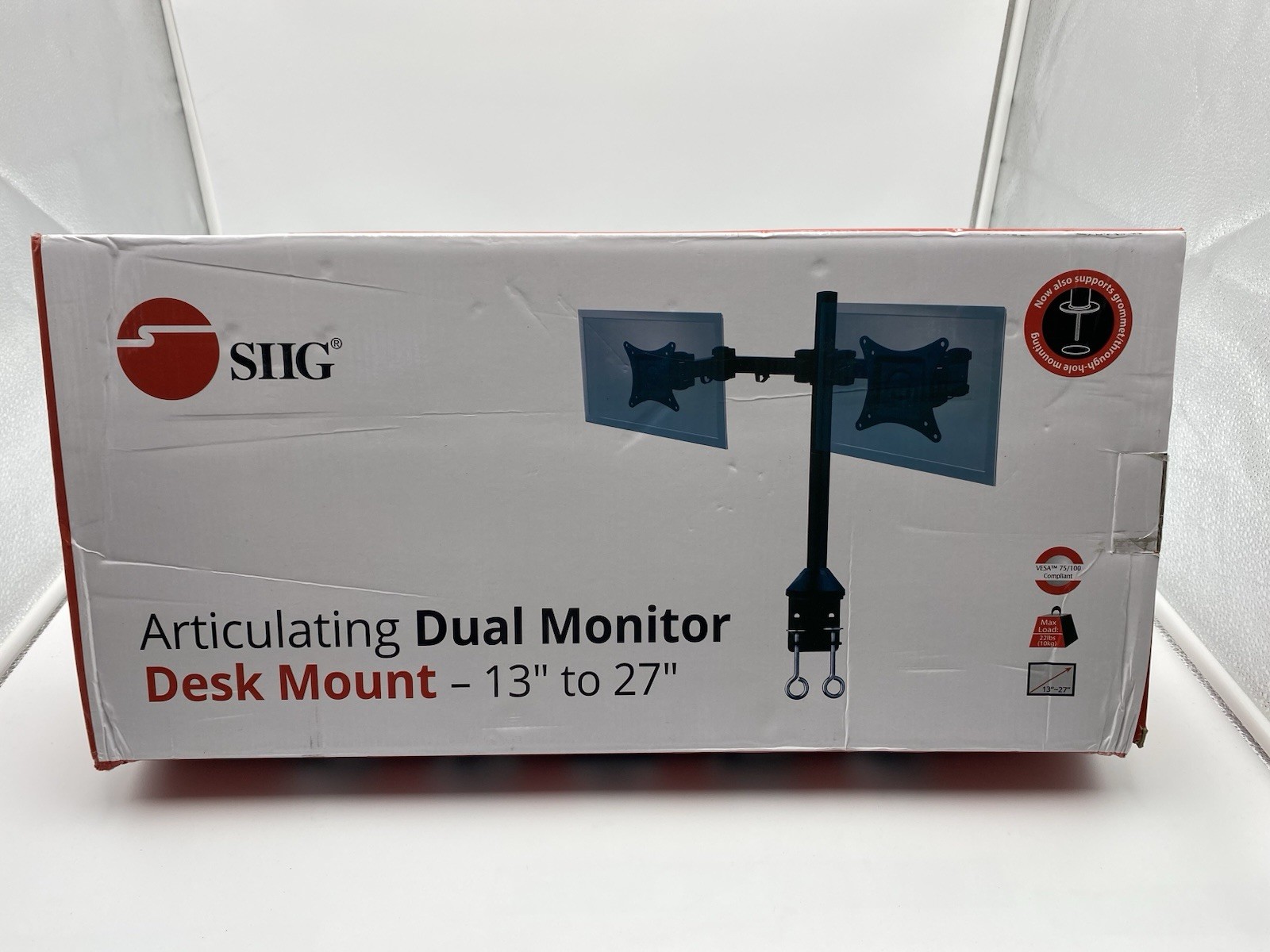 SIIG Articulating Dual Monitor Desk Mount - 13" to 27"